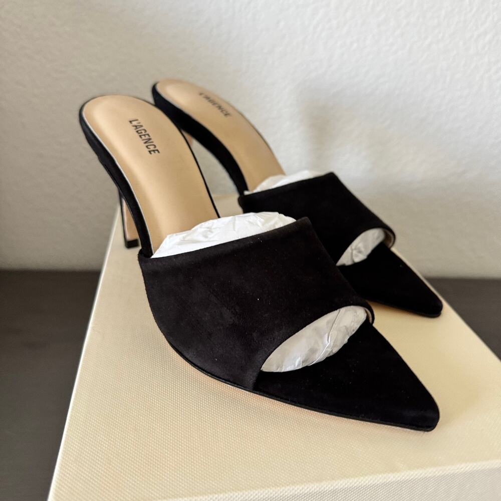 L'Agence | NIB "Lolita" Black Suede Mule size 8 $325 MSRP